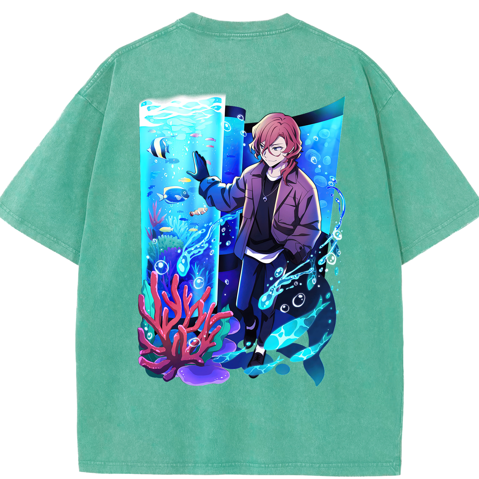 （画像用） 文豪ストレイドッグス Bungo Stray Dogs 綿100% ヴィンテージ風 半袖Tシャツ（背面プリント）